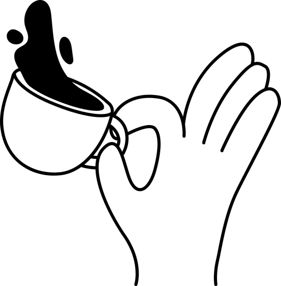 Line illustration of coffee being poured